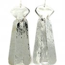 Silver Colored Earring Fish Hook Metal Casting Testure Charms 4 Inch Drop 25185-3003RDSIV
