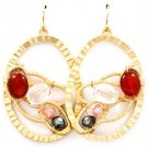 Multi Colored Earring Fish Hook Bead Metal Casting Acrylic Stones Matte Finish 2 In 28115-99117MGMLT