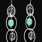 Turquoise Earring Linear Drop Fish Hook Bead Oavl Metal Casting Acrylic Stones Matt 28115-99131MSTUQ