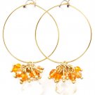 Brown Earring Hoop Bead Metal Casting Acrylic Stone Faceted 2 Inch Drop 28115-99134GDBRO