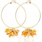 Brown Earring Hoop Bead Metal Casting Acrylic Stone Faceted 2 Inch Drop 28115-99134GDBRO