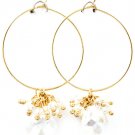 Clear Earring Hoop Bead Metal Casting Acrylic Stone Faceted 2 Inch Drop 28115-99134GDCLR