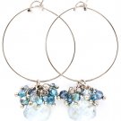 Blue Earring Hoop Bead Metal Casting Acrylic Stone Faceted 2 Inch Drop 28115-99134RDBLU