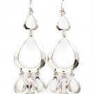 Silver Colored Earring Fish Hook Metal Casting Tear Drop Fringe 2 1 2 Inch Drop 4555-99201RDSIV