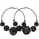 Clear Earring Pin Catch Oversized Bead Metal Casting Hoop Mesh Ball Rondelle 3 1 2 In 53536-021BKCLR