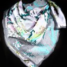 Multi Colored Fashion Scarf Crinkle Square Flower Print 50% Cotton 50% Polyester 36 In 45196-1082MLT
