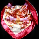 Red Fashion Scarf Satin Square Scarf 30% Silk 70% Polyester 36 Inch X 36 Inch / 45196-9992RED