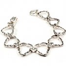 Silver Colored Bracelet Metal Casting Magnetic Lock Heart Texture 6 1 2 Inch Long 4712-3890ASSIV