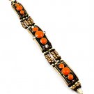 Brown Bracelet Bead Lobster Clasp Crystal Studs Disc Metal Casting Enamel Texture 6 1 4712-5670GDBRO