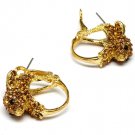 Brown Earring Pin Catch Crystal Studs Rabbit 1 Inch Tall 1024536-0548GDBRO