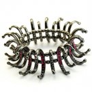Fuschia Bracelet Stretch Crystal Stone Multi Hook Metal Casting / 1115227-038BNFSH