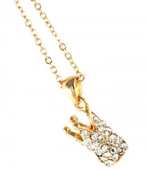 Clear Necklace Pendant Crown Crystal Studs Texture Studs All Around 15 Mm Pendant 1 113114-1106GDCLR