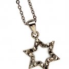 Black Necklace Pendant Crystal Studs Star 15 Mm Pendant 18 Inch Long 113114-1125BNBLK