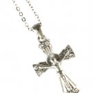 Clear Necklace Pendant Cross Religious Texture Jesus Crystal Studs 1 1 4 Inch Penda 113114-1219RDCLR