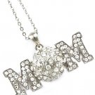 Clear Necklace Pendant Crystal Studs Mom Volley Ball Texture Pave Set 1 1 2 Inch Pe 113114-1376RDCLR