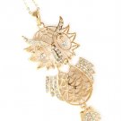 Clear Necklace Pendant Long Necklace Owl Filigree Crystal Studs Texture Moving Join 113114-2090GDCLR