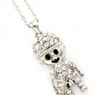 Clear Necklace Pendand Boy Crystal Studs Texture 1 1 2 Inch Drop 18 Inch Long 113114-9922RDCLR