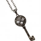 Black Necklace Pendant Key Crystal Studs Texture 1 1 2 Inch Pendant 18 Inch Long 113114-9978BNBLK