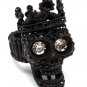 Ring Adjustable Stretch Metal Casting Crystal Stone 1 1 2 Inch Tall 113118-1090BKCLR