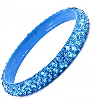 Blue Bracelet Bangle Metal Casting Crystal Studs Texture 11 Mm Width 11312-997411BUA