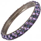 Purple Bracelet Bangle Metal Casting Crystal Studs Texture 11 Mm Width 11312-997411PRA
