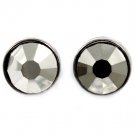 Black Earring Post Earring Glass Stone Faceted Lucite 10 Mm Drop 11315-1088BNBLK