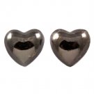 Black Earring Post Earring Metal Casting Heart 11 Mm Drop 11315-1160BNBLK
