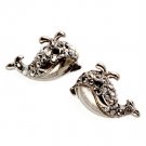 Black Earring Post Earring Whale Crystal Studs 15 Mm Drop 11315-1290BNBLK
