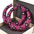 Fuschia Earring Pin Catch Crystal Studs Bamboo Joint Pave Set Flower Print Spare Sto 11315-1353RDFSH