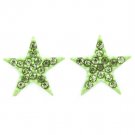 Green Earring Post Earring Star Crystal Studs Pave Set 13 Mm Drop 11315-2003RDGRN