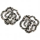Black Earring Post Earring Crystal Studs Flower Pave Set 18 Mm Drop 11315-2055BNBLK