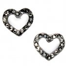 Black Earring Post Earring Crystal Studs Heart 10 Mm Drop 11315-2082BNBLK