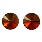 Brown Earring Post Earring Crystal Stone Faceted 8 Mm Drop 11315-2119RDBRO