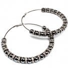 Clear Earring Pin Catch Hoop Celebrity Inspired Metal Beads 10 Mm Bead 3 1 2 Inch Dr 11315-2169BNCLR