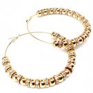 Clear Earring Hoop Pin Catch Celebrity Inspired Faux PearlBead Crystal Studs Metal C 11315-2169GDCLR