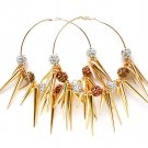 Multi Colored Earring Pin Catch Hoop Celebrity Inspired Fireball Spikes Horns Variou 11315-2181GDMTA