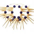 Purple Earring Pin Catch Hoop Celebrity Inspired Fireball Spikes Horns Various Size  11315-2181GDPUR