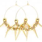 Clear Earring Fish Hook Hoop Beads Rondelle Spikes 3 1 2 Inch Hoop 5 1 2 Inch Drop 11315-2195GDCLR
