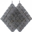 Black Earring Fish Hook Filigree Crystal Studs Diamond Texture Moving Joint 6 Inch D 11315-4005BNBKA