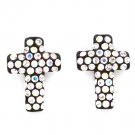 Aurore Boreale Earring Post Earring Crystal Studs Cross 21 Mm Drop 11315-99118RDABO