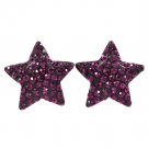 Purple Earring Post Earring Crystal Studs Star 19 Mm Drop 11315-99119RDPUR