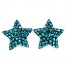 Teal Earring Post Earring Crystal Studs Star 19 Mm Drop 11315-99119RDTEL