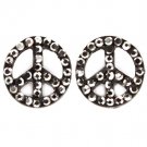 Black Earring Post Earring Peace Symbol Crystal Studs 13 Mm Drop 11315-99404BNBLK