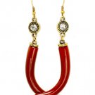 Brown Earring Fish Hook Formica Tusk Glass Stone Texture 2 1 4 Inch Drop 11615-1020BOBRO