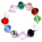 Multi Colored Bracelet Stretch Glass Bead 15 Mm Width 11622-99155RDMLT
