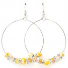 Yellow Earring Fish Hook RondelleBeads Beads Hoop 2 1 2 Inch Hoop 2 3 4 Inch Drop 11625-0310RDYEW