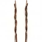 Clear Earring Fish Hook Mesh Chain Crystal Studs Prong Set Multi Strand 7 Inch Drop 11625-1070COCLR