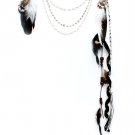 Black & White Hair Accessories Hair Pin Feather Rhinestone Cord Braided Wood Bead 15 I 11628-0019BKW