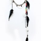 Multi Colored Hair Accessories Hair Pin Oversized Feather Chain Faux Leather Wood Bead 11628-0021MLT