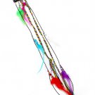 Multi Colored Hair Accessories Hair Pin Charm Feather Cord Bead 12 Inch Drop 11628-0036MLT